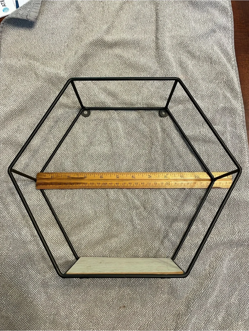 3 Black Hexagon Metal Wall Shelves-Modern Wall Decor.  Plants NOT included